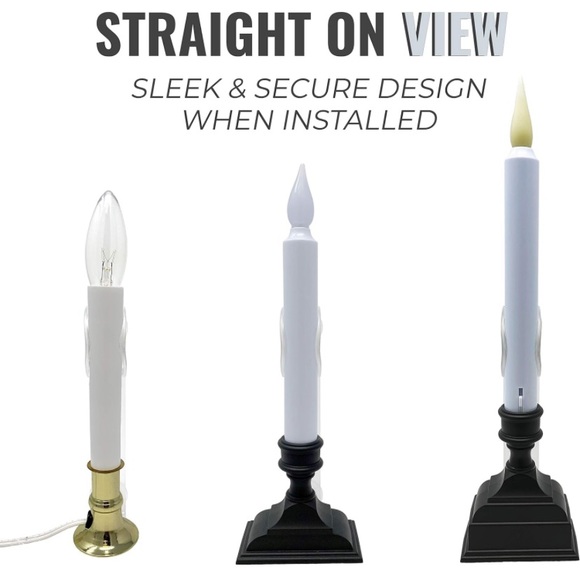 612 Vermont Window Candle Holders wSuction Cups, Plastic L-Shaped Safety Bracket - Picture 3 of 5